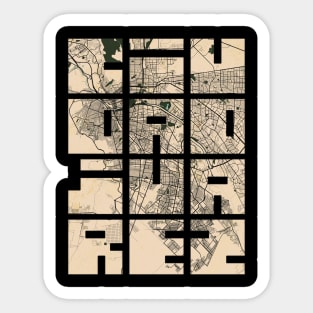 Ciudad Juarez, Mexico City Map Typography - Vintage Sticker